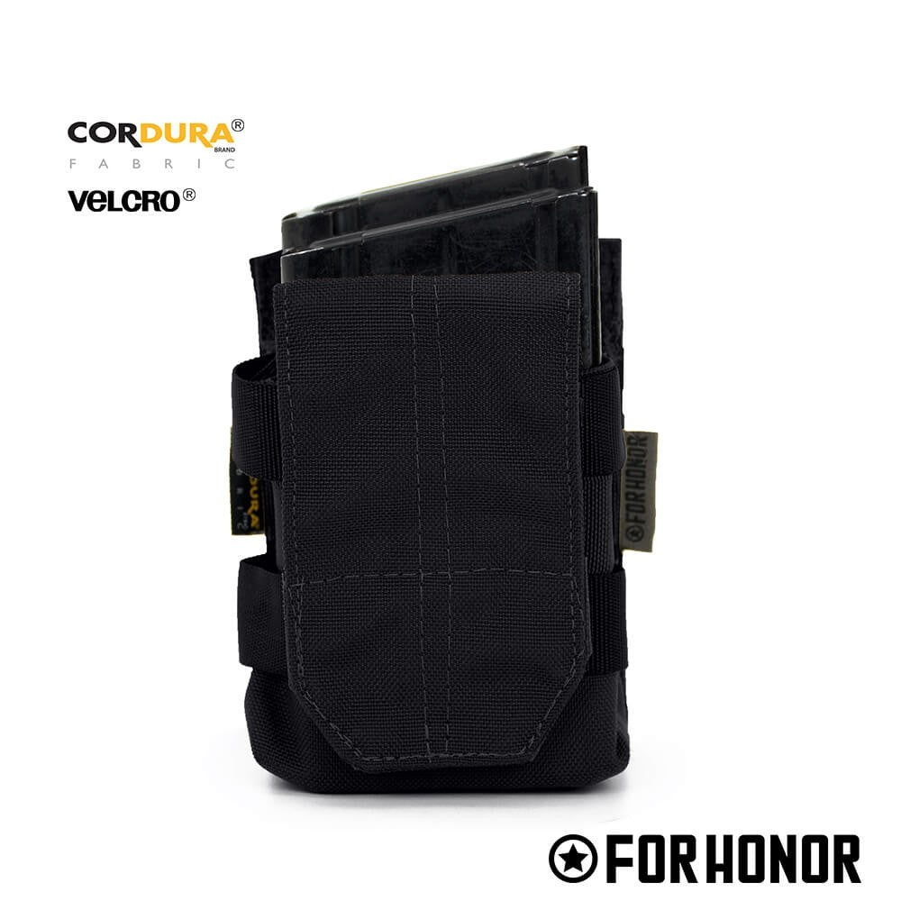 PORTA CARREGADOR DE FUZIL SIMPLES COM ABA (7.62) - BLACK 
