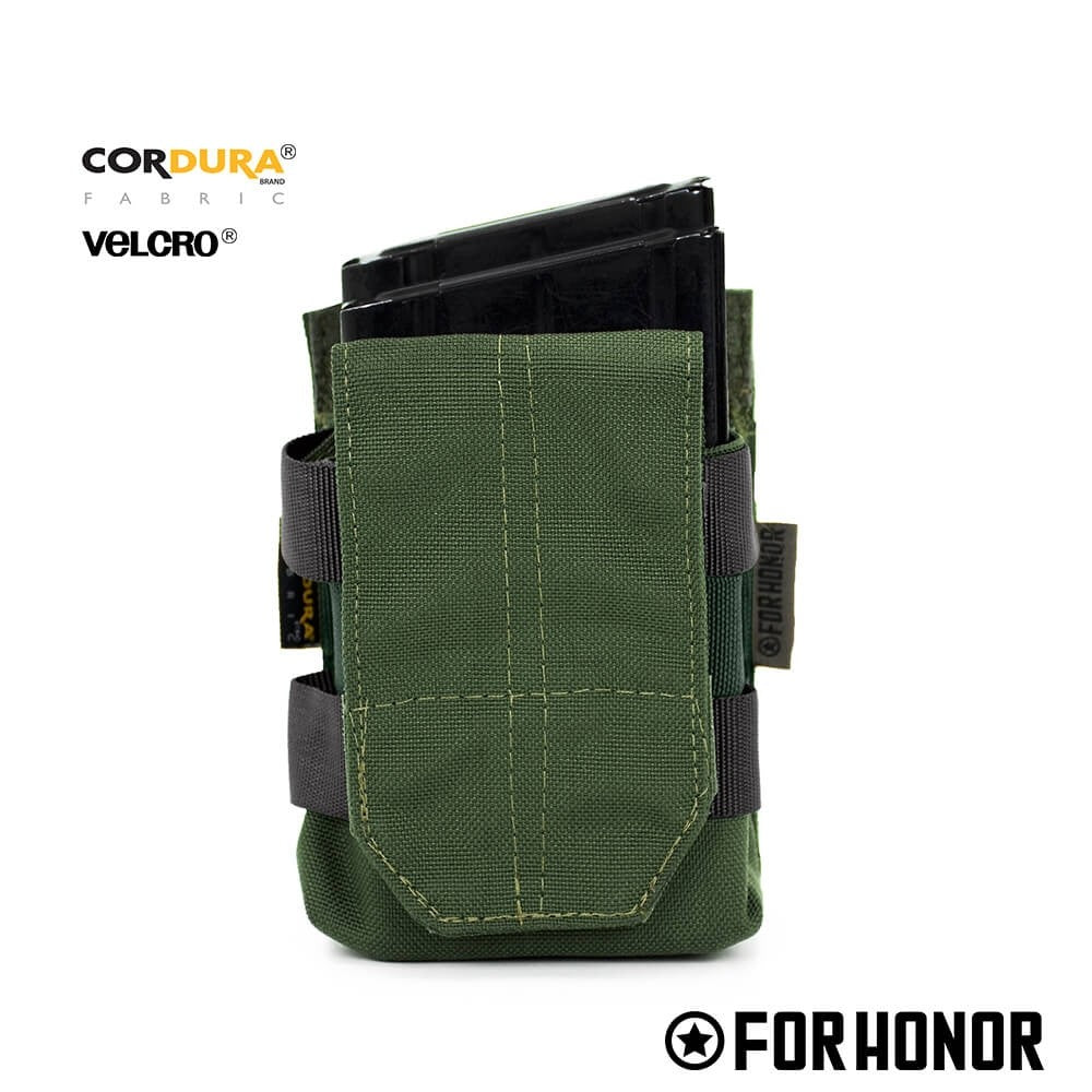 PORTA CARREGADOR DE FUZIL SIMPLES COM ABA (7.62) - OLIVE GREEN