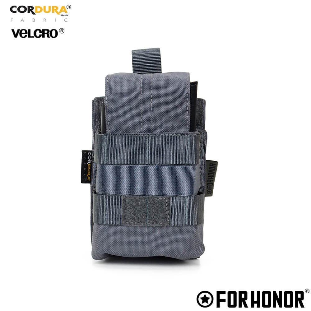 PORTA CARREGADOR DE FUZIL SIMPLES COM ABA (7.62) - CINZA BANDEIRANTE 
